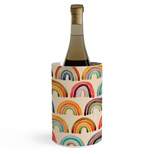 Cat Coquillette Rainbow Watercolor Retro Palette Wine Chiller - Deny Designs