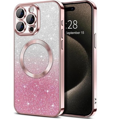 Entronix [Magnetic] Case Compatible with iPhone 15 Pro Max - [Clear Back] Luxury Glossy Cover