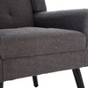 Okak Modern Accent Chair Button-Tufted Living Room Chair with Soft Upholstered Armchair with Black Wood Legs Ergonomics for Bedroom - 4 of 4