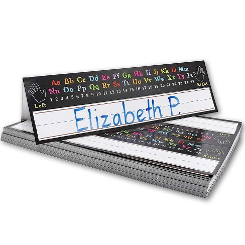 Juvale 72 Pack Alphabet Design Classroom Desk Name Plates Student Name s School Supplies 11 5 X 7 In Target