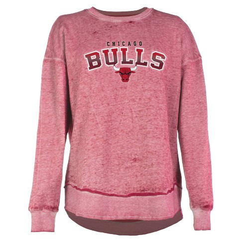 NBA Chicago Bulls Womens Crew-Neck Long Sleeve Loose Fit Shirt S