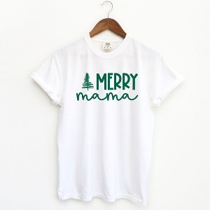 Simply Sage Market Women's Merry Mama Tree Short Sleeve Garment Dyed Tee - 1 of 4