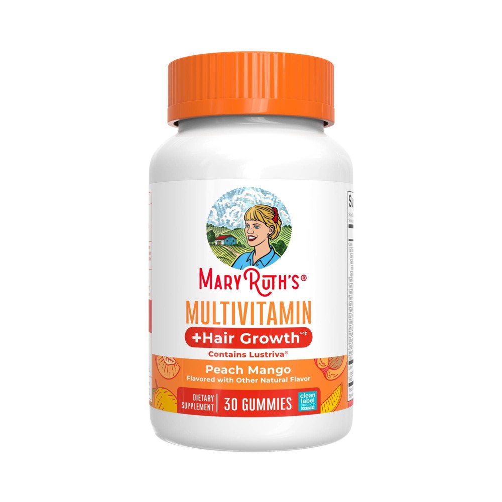 MaryRuth's Multivitamin + Hair Growth Gummies - Peach Mango - 30ct