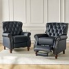 Set of 2 Justine Transitiona Wooden Upholstery Genuine Leather Recliner with Nailhead Trim for Living Room and Bedroom  | ARTFUL LIVING DESIGN - 2 of 4