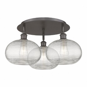 Ithaca - 3 Light Flush Mount In Industrial Style-10.5 Inches Tall and 21.75 Inches Wide - 1 of 1
