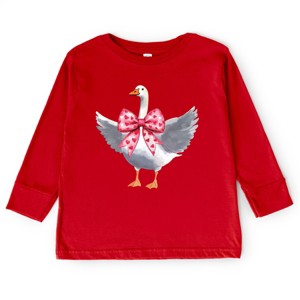 Valentine Goose Coquette - Toddler Long Sleeve Graphic Tee - 1 of 4