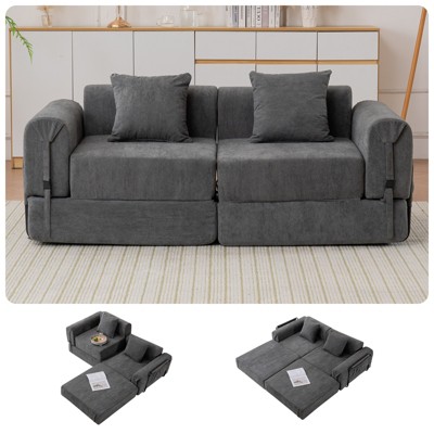 Dolonm Combination Sofa, Foldable Casual Sofa, No Assembly Required,3-seats 3-Pads, for Living Room and Bedroom