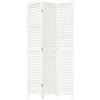 vidaXL 3-Panel Room Divider - Privacy Screen in White Solid Paulownia Wood, Foldable, Indoor Use, for Living Room/Bedroom/Office - 105-110x220cm - 4 of 4