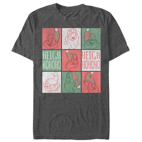 Men's Snow White and the Seven Dwarves Christmas Heigh Ho Box T-Shirt -  Charcoal Heather - Medium