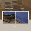 Dracelo folding deck chair pool chair with sun canopy, reclining backrest, steel frame and side pockets, dark blue - 2 of 4