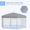 DOMETOUR Outdoor Dog Kennel with UV-Resistant Roof & Lockable Door, for Medium & Large Dogs, 6.9' x 6.1' x 4.9', Silver - 2 of 4