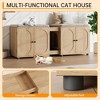 Cat litter box fence, 55.1 inch double-layer cat litter box furniture, hidden cat cage cabinet for 2 cats, 2 cages with litter mats - 3 of 4