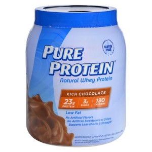 Pure Protein Rich Chocolate Natural Whey Protein - 1.6 lb - 1 of 2