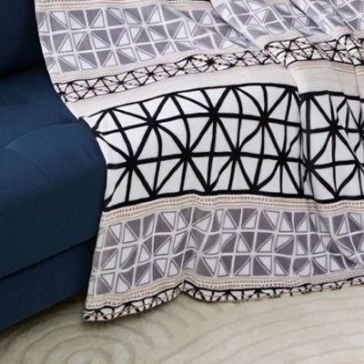 Black, Gray, and White Knitted Polyester Throw Blanket 50" x 70"