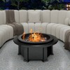 WELLFOR 36" Round Steel Fire Pit Ring Line Black - 2 of 4