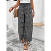 Amaryllis Women’s Smocked Waist Split Front Wide Leg Pants Abstract Geo Print Breezy Pull-On Pants - 4 of 4