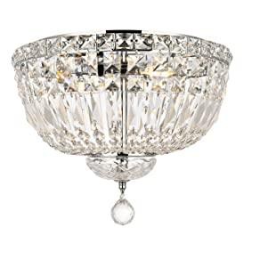 Tranquil Chrome Flush Mount with Clear Crystal Trim