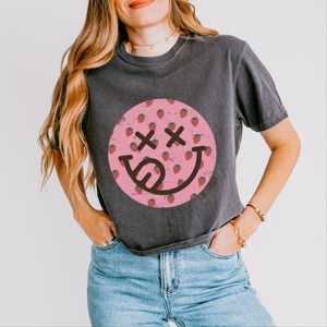 Simply Sage Market S.W.Smiley Smiley Face Strawberries Boxy Crop Top - 1 of 4