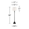 360 Lighting Spenser Traditional 58" Tall Standing Floor Lamp Skinny Pole Pull Chain Satin Black Metal Living Room Bedroom House Reading Office - image 4 of 4