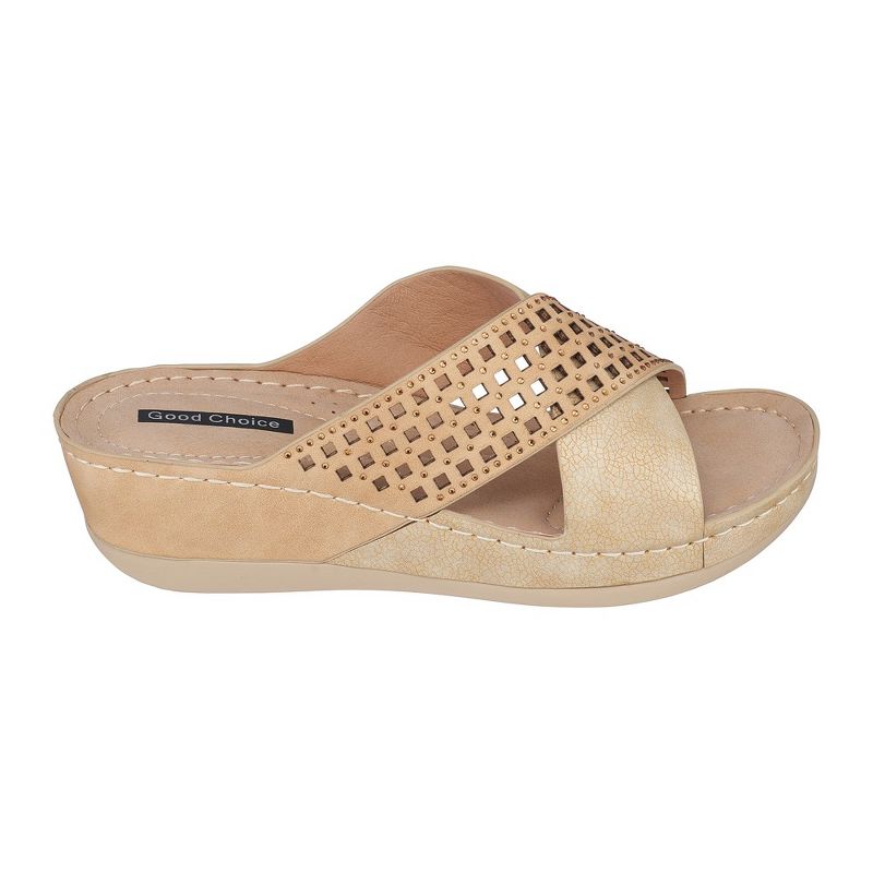 GC Shoes Isabella Embellished Comfort Slide Wedge Sandals, 2 of 6