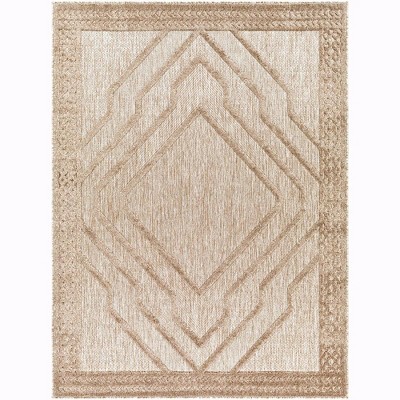 Mark & Day Cheney 6'7"x9' Rectangle Woven Indoor and Outdoor Area Rugs Mocha: Geometric, Stain-Resistant, Modern Decor