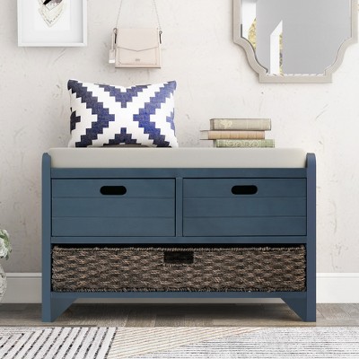 Modern Storage Bench, with Drawers & Removable Cushion, Shoe Bench, for Bedside, Living Room, Entryway, Multiple Design Styles & Color Combinations