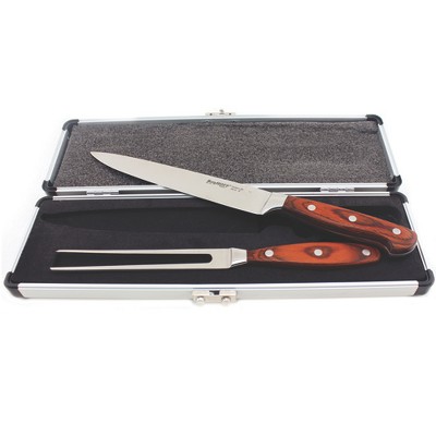 BergHOFF Pakka Wood 3 Pc Stainless Steel Carving Set with Case