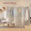 NicBex 5.6' Tall 6-panel Pegboard Display Room Divider Wooden Folding Privacy Screen Freestanding Wall Partition for Home & Office, Natural Wood - 3 of 4