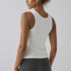 Knit & Lounge Women’s Ribbed Button-Down Tank Top Scoop Neck Fitted Silhouette Everyday Essential Layering Sleeveless Tee - 3 of 4