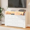 7 Drawer Wood Dressers for Bedroom with LED Lights, Wooden Dresser with Charging Station and 2 Open Compartments, Modern Chest of Drawers - 4 of 4