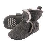 Hudson Baby Baby and Toddler Cozy Fleece and Faux Shearling Booties, Heather Charcoal