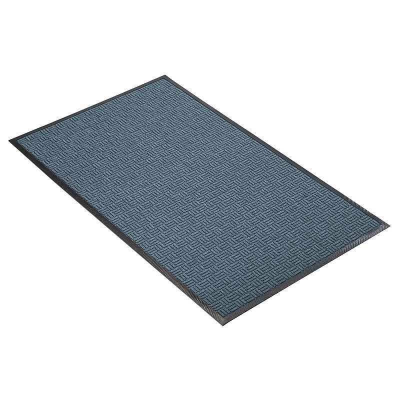 3&#39;x5&#39; Solid Doormat Blue/Black - HomeTrax, 1 of 5