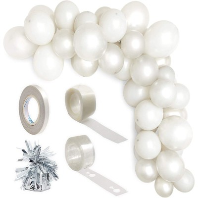 Sparkle and Bash 64 Pieces Latex Balloons with Balloon Weights, Grey Party Decorations