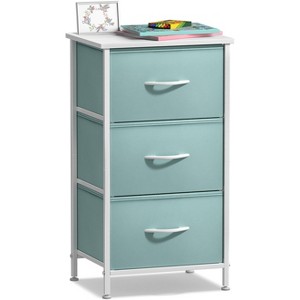 Sorbus Nightstand with 3 Drawers - Steel Frame, Wood Top & Easy Pull Fabric Bins - Perfect for Home, Bedroom, Office & College Dorm - 1 of 4