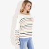Anna-Kaci Women's Long Sleeve Striped Knit Sweater with Boat Neckline - 4 of 4