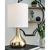 Camdale Metal Table Lamp Brass - Signature Design by Ashley: USB Charging, Modern Accent, UL Listed, Drum Shade - 2 of 3