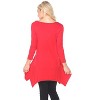 Women's 3/4 Sleeve Makayla Tunic Top with Pockets - White Mark - 3 of 3