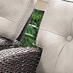 beige cushion/brown wicker