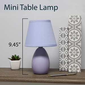 Simple Designs 9.45" Mini Egg Oval Ceramic Table Lamp with Matching Shade (Includes LED Light Bulb) - 1 of 4