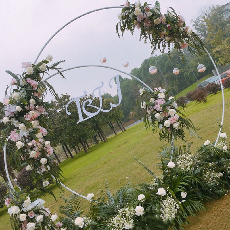 6.6 FT Round Backdrop Stand Wedding Arch for Ceremony Metal Balloon Arch Stand Indoor Outdoor for Birthday, Wedding Decoration, 4 of 8
