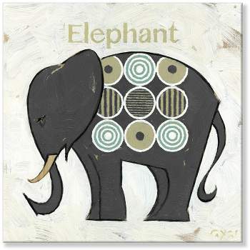 Sullivans Darren Gygi Circle Elephant Silhouette Giclee Wall Art, Gallery Wrapped, Handcrafted in USA, Wall Art, Wall Decor, Home Décor, Handed Painted