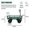 SKRAN Garden Cart Wagon - 300 lbs Capacity Heavy-Duty Steel Mesh Utility Cart with Removable Sides, All-Terrain Wheels & Pull Handle - 3 of 4