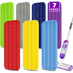 Ditch Disposable Pads: 7-Pack Washable Microfiber Pads for Swiffer PowerMop - Super Absorbent, Fits 13''-15'' Wet Mops - 1 of 4