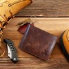 Mens RFID Blocking Bifold Wallet Soft Genuine Leather Brown Western | Secure and Durable Extra Capacity Billfold - 3 of 4