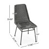 Coolbibila Modern Armless PE Rattan Woven Back Dining Chairs Set of 2,Iron Metal Legs Kitchen Dining Room Chair,Outdoor Patio Dining Chair - 4 of 4