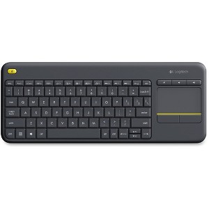 Logitech K400 Plus Touchpad Wireless Keyboard Black - USB Wireless Connectivity - On/Off Power Switch - 2.40 GHz Operating Frequency - 1 of 3