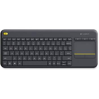 Logitech K400 Plus Touchpad Wireless Keyboard Black - USB Wireless Connectivity - On/Off Power Switch - 2.40 GHz Operating Frequency