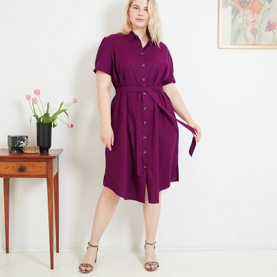 plus size collared shirt dress