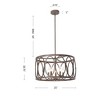 Chloe Lighting Navy Farmhouse 5 Light Antique Wood Finish Ceiling Pendant 21" Wide - 4 of 4