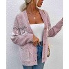 Coolmee Women's Fair Isle Cardigan Sweater Vintage Button Knitted Cardigans - 3 of 4